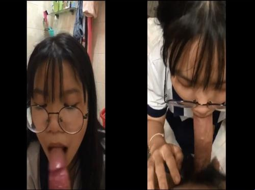 Siswa penuh nafsu dengan kacamata dan kacamata